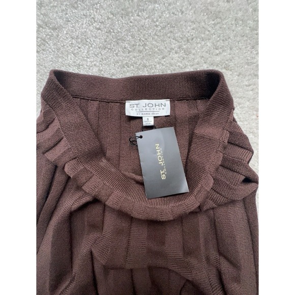 NWT $385 ST.JOHN A Line Flare Raised Seam Detailing Skirt Wool Blend Size 6 - Picture 4 of 6